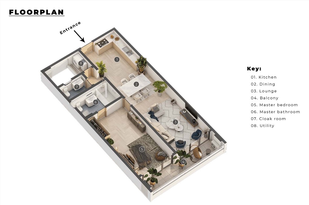 1 bd floor plan