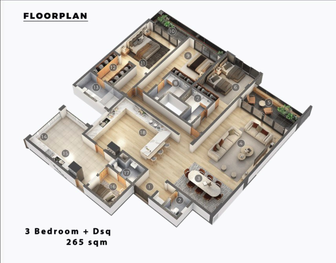 3 BEDROOM + DSQ
